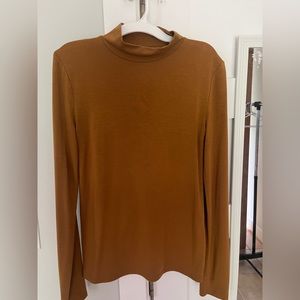 mustard mock turtle neck